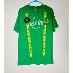 Way to Celebrate St Patrick’s Day Green Let The Shenanigans Begin Shirt L